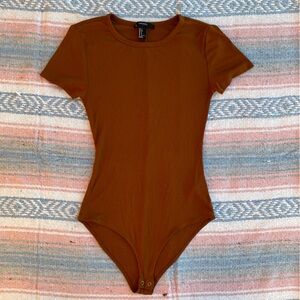 Burnt Orange brown ribbed bodysuit